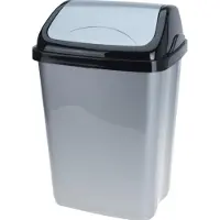 Excellent houseware Poubelle , plastique, 29x23x44 cm, noir/gris