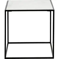 Nordal Table d'appoint Cube - marbre blanc S