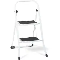 Blokker Echelle ménagère - 2 marches - 150kg - pliable - blanc