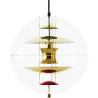 Verpan VP Globe Suspension Brass | Red | Blue | Ø 40 cm