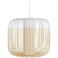 Forestier Suspension , Bamboo Light M, dimmable, Blanc, Salon / séjour, Bambou, Design