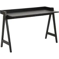 Actona Bureau rectangulaire Miso, placage chêne laqué noir mat, 126,6x51,6x80 cm