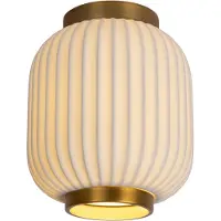 Lucide GOSSE plafonnier en porcelaine cannelée or 1xE27 40W