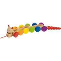 Goki Chenille à tirer Nila - L39 cm - Pour enfants dès 12 mois - Rose et multicolore