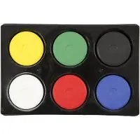 Creativ Light Palette en plastique avec 6 compartiments y compris pastilles de gouache - couleurs miscibles. réf 34576