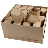 Creotime Boîtes de rangement Maison en papier mâché, 40pcs.