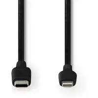 Nedis Câble Lightning Apple Mâle 8 Broches Apple Lightning vers USB-C? 2,0 m Noir