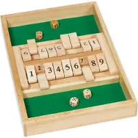 Goki Jeu de dés Shut the Box, Jeu en bois