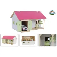 Kids Globe Écurie de chevaux avec 2 boxes et rangement 1:32 Rose