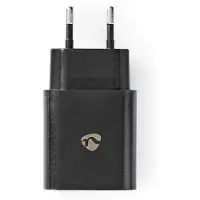 Nedis Netzladegerät TypC USB-A 18W ohne Kabel sw WCQC302ABK
