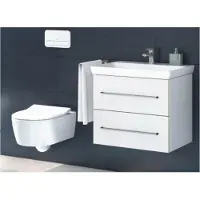 Villeroy & Boch Avento abattant de WC - SlimSeat avec couvercle avec SoftClose et QuickRelease avec charnières en inox blanc 9m87s101