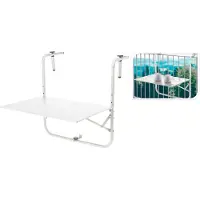 Progarden Table de balcon Blanc mat