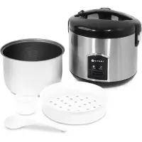 Hendi Cuiseur à riz 1,8 l acier inoxydable 230V 700W, Cuiseur vapeur + cuiseur à riz, Argent