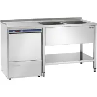Bartscher Plongeoir inox | 2 éviers GAUCHE | 160x70x85 cm