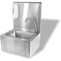 Hendi Lave-mains | Inox | Commande Genou | 40x33,5x20/57 cm