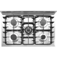 Hendi Cuisinière à gaz - 5 zones de cuisson avec four électrique, Kitchen Line, Argent, 230V/2900W, 14,3kW, 900x653x(H)900mm