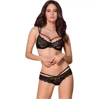 Obsessive - ensemble soutien-gorge dentelle rose - noir