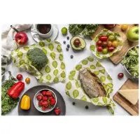 Bee's Wax Films Alimentaire Bee's Wax Vegan Wrap Leaves Groen (Lot de 3)