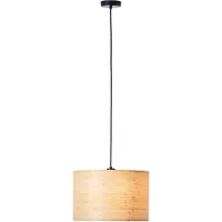 Brilliant Lampe suspendue Romm noir avec du bois marron