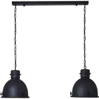 Brilliant Lampe , Kiki suspension 2flg noir corund, métal, 2x A60, E27, 52W,ampoules normales (non incluses)