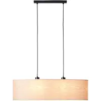 Brilliant Lampe suspendue Ovale Romm noir avec du bois marron