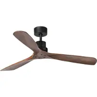Faro Ventilateur de plafond Lantau, Ø 132 cm, télécommande, noyer/noir , Lantau, Bois, Salon / séjour, Bois, Moderne