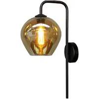 Masterlight Applique noire Quinto avec verre fumé