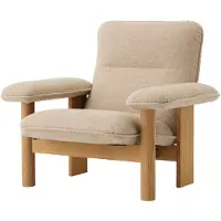 Audo Copenhagen Brasilia Lounge Chair High Back Textile Natural Oak | Audo Bouclé 02