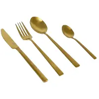 Bo Camp Set De 16 Couverts Au Style Industriel Finition Dorée - Bo-camp