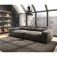 DELIFE Grand Canapé Sirpio XL 270x130 cm Microfibre Marron Kaki