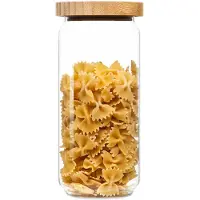 Klarstein Bocal empilable avec couvercle en bambou 1 000 ml empilable hermétique