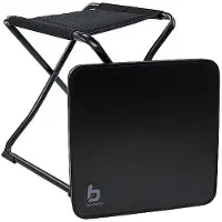 Bo Camp - Tabouret + tablette - Pliable - Noir