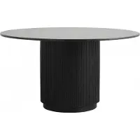 Nordal Table De Salle À Manger Ronde A/s Erie-dessus En Marbre Noir | 6946