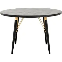 Nordal Table à manger ronde - bois noir