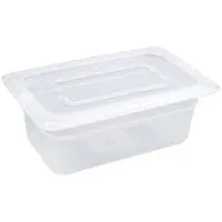 Vogue Récipient en plastique gastronorme 1/4 avec couvercle | 2 formats