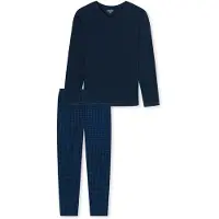 Schiesser Pyjama long 'Uncover' bleu / bleu nuit