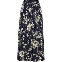 Bonprix Jupe longue en viscose avec taille élastique et lien à nouer