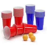 BeerCup Nadal 16 oz pack Red & Blue Party gobelets deux couleurs, balles et livret de règles inclus