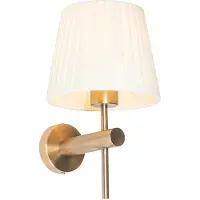 QAZQA Applique murale moderne bronze avec abat-jour blanc - Pluk