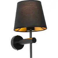 QAZQA Applique murale moderne noire - Pluk