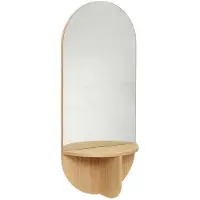 Hubsch Miroir mural en chêne avec étagère - naturel