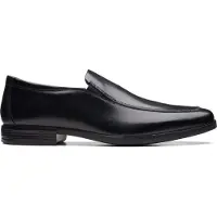 Clarks Shoes pour homme. 26162246 Howard Edge chaussures en cuir noir (47), Plat, Aucun, Casuel, Classique