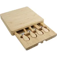 Cosy & Trendy Planche A Decouper Avec Couteau À Fromage Boite De Llivre 26x23xh1,5cm Acacia