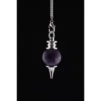 Phoenix Pendule améthyste polie en métal-ensemble de 2 pièces-12 G; 3,5x1,7 cm