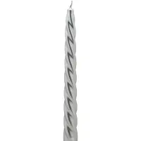 C&T Bougie Spirale Set4 Argent D2.2xh23cm