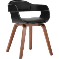 vidaXL Chaise de salle à manger noire bois courbé et similicuir