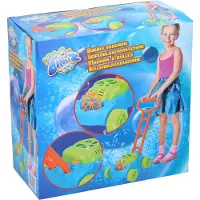 Bubblez Machine à bulles de savon et tondeuse à gazon jouet avec liquide à bulles - Jouets d'extérieur pour enfants à partir de 3 ans - Bleu/Vert/Orange