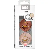 BIBS Colour Natural Rubber Size 1: 0+ months tétine Woodchuck / Blush 2 pcs