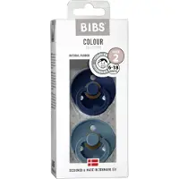 BIBS Colour Natural Rubber Size 2: 6+ months tétine Deep Space / Petrol 2 pcs