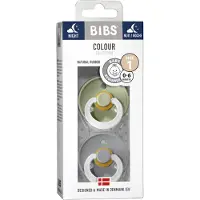 BIBS Colour Natural Rubber Size 1: 0+ months tétine Sage Night / Cloud Night 2 pcs